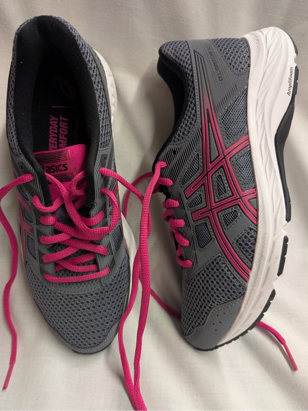 ASICS Women's Gray & Pink Athletic Running Shoes